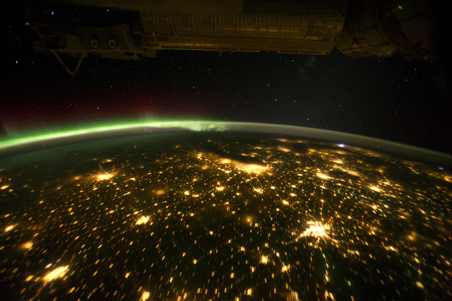Earth at night from space